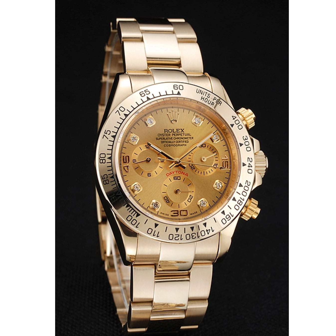 Rolex aaa copy Dial Bracelet Brown Cosmograph Rolex 1454245 Case Diamond Gold Daytona And Numerals 0613